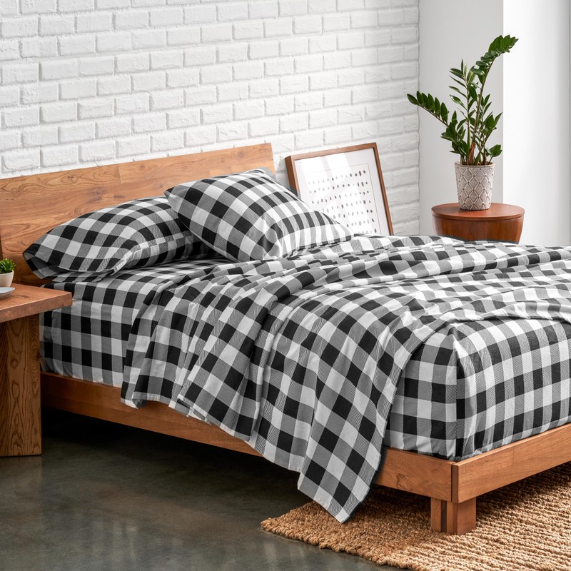 Bare Home Cotton Flannel Sheet Set Prints, 100% Cotton, Velvety