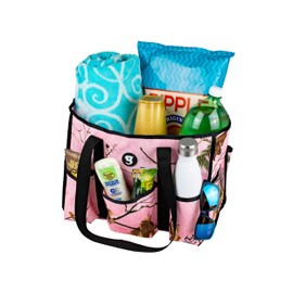 geckobrands 8 Pocket Tote - Utility Travel Swimming Pool Tote Duffle Bag for Gym, Shopping, and Everyday Use