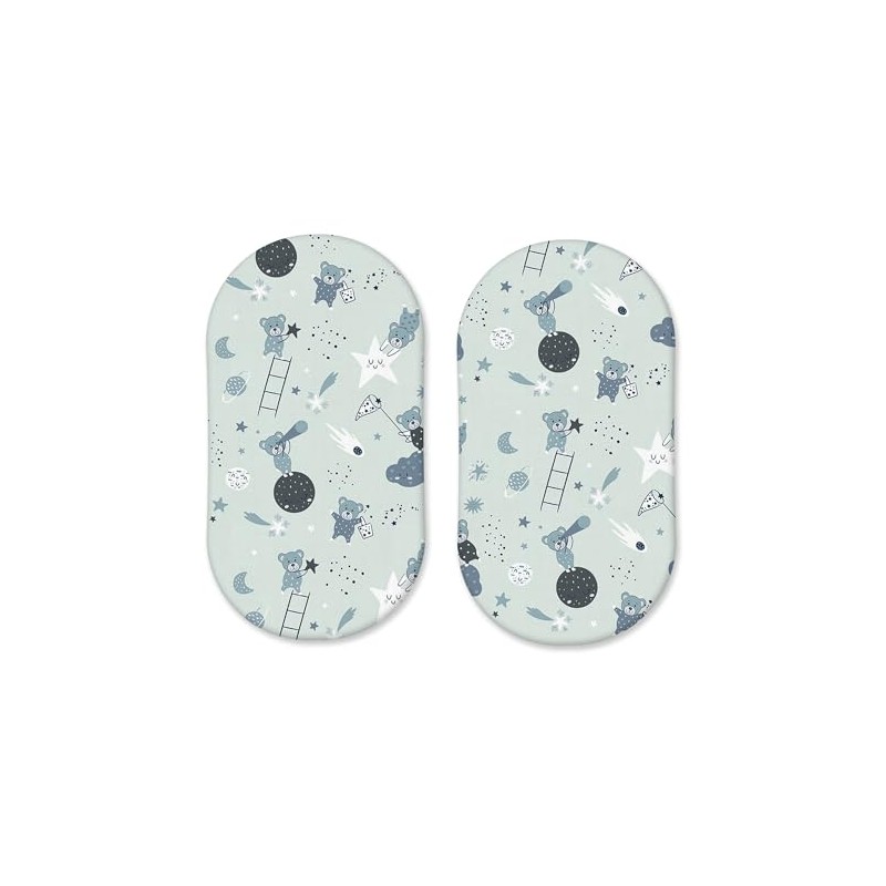 100% Pure Cotton Pack of 2 Moses Basket Fitted Sheets