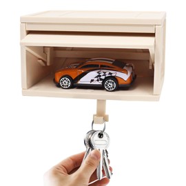 Seasboes Car Garage Key Holder with Opening Door, 3D Key Holder Wall Mounted, Car Garage Key Holder with Door to Open, Wall Mount, Key Organiser for Entrance Area