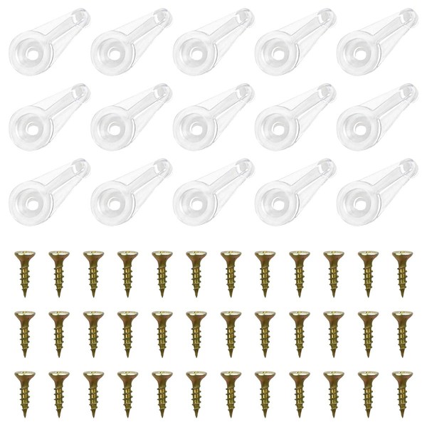 50 Pairs Glass Retainer Clips Kit Glass Cabinet Panel Clips with Screws for Fixing Offset Clear Glass Door Retainer 4mm Plastic Doors Clips Transparent Mirror Clip Cabinet Window Glass Holder