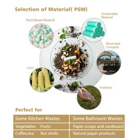 Small Compost Bags 1.2 Gallon 125 Count, AYOTEE Drawstring Mini Trash Bag, Strong Compostable Trash Bags Small Bathroom Trash Bags for Home Kitchen Office Fit 4.5-5 Liter Trash Can, 1-1.5 Gal