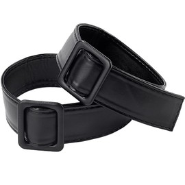 GORGECRAFT 2PCS Trench Coat Belt Replacement Overcoat Sleeve Band Wide Black Soft PU Leather Tie Belts Adjustable Buckle Clasp Wind Coat Cuffs Belt for Women Men Sweaters Jacket Outerwear Accessories