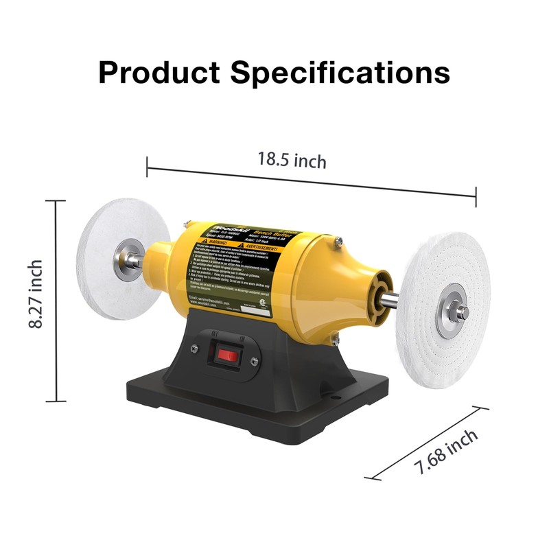 Woodskil 4.0A Bench Buffer Polisher, 6 Inch Jewelry Buffer Polishing