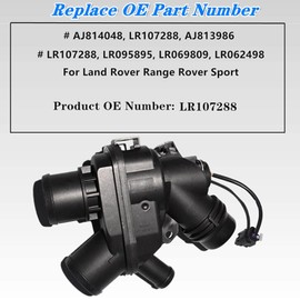 Engine Coolant Thermostat Housing Assembly LR117568,Compatible with Land Rover Jaguar Velar LR4 Discovery5 16 THERMOSTAT 3.0L, Replaces LR107288 LR069809 LR095895 AJ814048 AJ813986