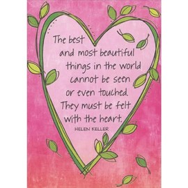 Sellers Publishing RSVP Best and Most Beautiful Things Quote: Pink Heart with Vine Border Valentine's Day Card
