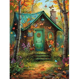 Puzzles for Adults 300 Pieces,Autumn Cabin Puzzles,Matte Finish & Eco-Friendly Wooden Puzzles - for Home Decor Room Decor Wall Decor - Funny Creative Gifts 16x11 Inch