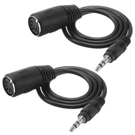 2 Pcs Type-A MIDI Cable to 3.5mm Adapter,TRS 3.5mm Male to MIDI Female Cable Audio Converter for DAWs Keyboards Synths(1.5cm)