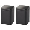 Teemando 2 x Tin Solo, 100 g Black Tinplate, Square,