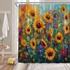 YNFUQANLN Sunflower Shower Curtain Rustic Farmhouse Flower Wildflowers Rustic Plants