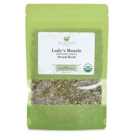 Biokoma Pure and Organic Lady's Mantle Dried Herb 50g (1.76oz) In Resealable Moisture Proof Pouch, USDA Certified Organic - Herbal Tea, No Additives, No Preservatives, No GMO, Kosher