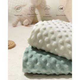 Babebay Changing Pad Cover, Ultra Soft Minky Dots Plush Changing Table Covers for Baby Boys and Girls, Breathable, 2 Pack (Roman Green & Lily White)