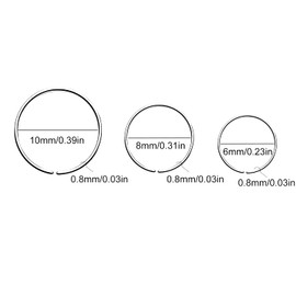 MiniY 9 Pieces Stainless Steel Nose Ring Seamless Round Earrings Pierced Earrings Jewellery 3 Sizes (Silver), Stainless Steel