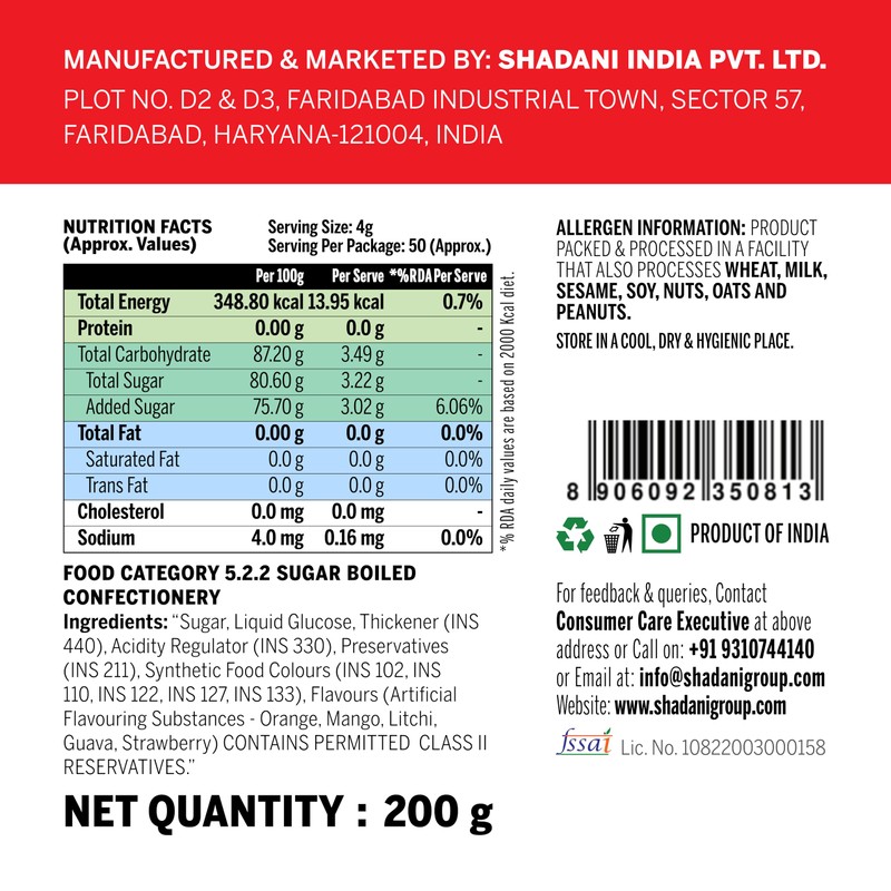 Shadani Mix Fruit Jelly Soft Candy Box - Indian Special
