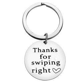 Valentines Day for Him Her Couple Gifts for Boyfriend Girlfriend Couple Keychain Couple Jewelry for Husband Wife Fiance Gifts for Christmas Birthday Gifts for Thanks for Swiping Right Keyring