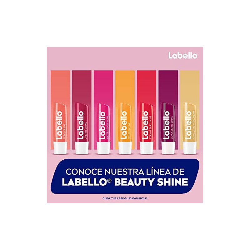 LABELLO Bálsamo labial con color Cereza 4.8g, protector labial con