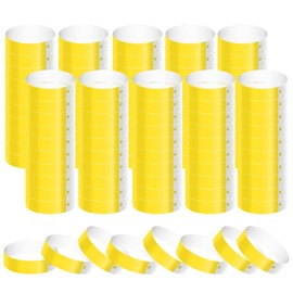 1000 Pcs Paper Wristbands for Events, Waterproof Neon Wristbands Wrist Party Bands Entrance Wristbands Paper Bracelets for Events Music Festival Concert Contest (Yellow)