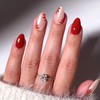 Fall Press on Nails Almond Short Fake Nails Red Nails