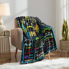 Gamer Gifts Gamer Blanket for Boys Soft Flannel Gaming Stuff Blanket Game Accessories Blankets Gamer Lovers Birthday Gifts Home Room Decor Throw Blanket 50"x 40"