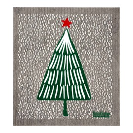 Retro Kitchen Compostable Sponge Cloth - Christmas Tree, 1 Cloth