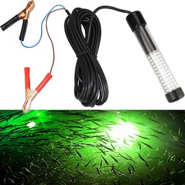 Lightingsky 12V 14W 180 LEDs 1300 Lumens LED Submersible Fishing Light Underwater Fish Finder Lamp with 5m Cord (Green)