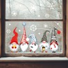 Window Sticker Christmas Winter 5 Gnomes Gnome and Snowflakes Window