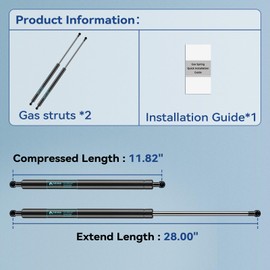 Heavy Duty Gas Struts 28 inch 250Lbs Lift Support 28" Gas Shock Springs for Heavy Lid Snowmobile Trailer Trap Door RV kicthen Door Custom Outdoor(Fit 200-275lbs Lid), Set of 2 by ARANA