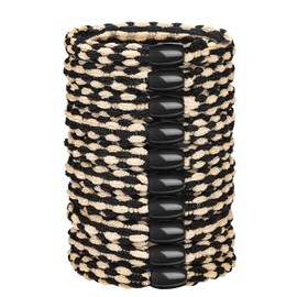 JessLab Hair Ties for Women, No Damage Mixed Color Braided Elastic Hair Bands, Stretchy and Durable Hair Accessories, Soft Ponytail Holders, Stylish Multi-Color Hair Ties (Pack of 10), Black