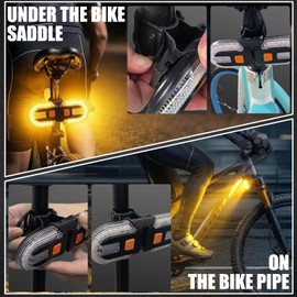 Fervorbeam Bike Tail Light with Turn Signal, USB Rechargeable Remote Control Turn Signal Bike Taillights for Cycling, 5 Mode Strobe Split Bicycle Rear Light, Cyclist Safety Warning LED Rear Bike Light