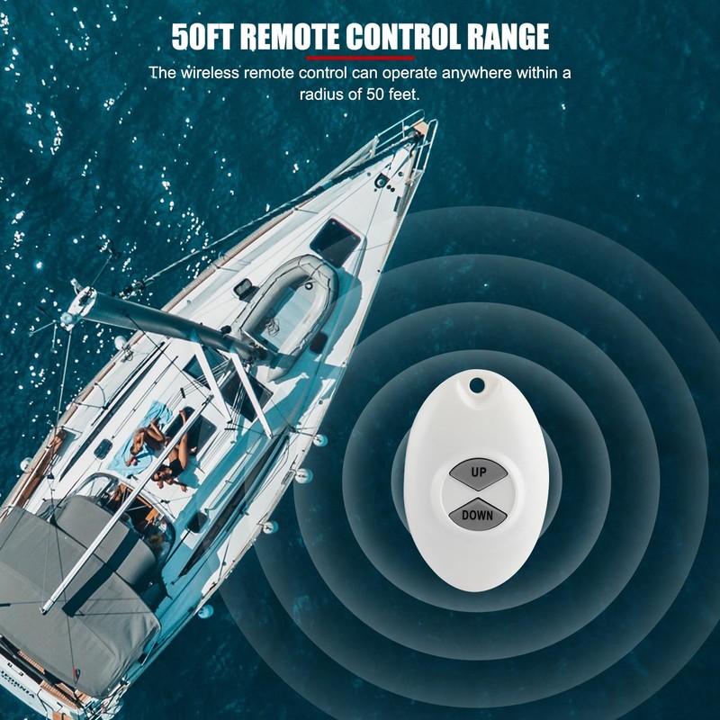 Boat Anchor Remote Control Windlass, ABS 12V Anchor Wireless Remote