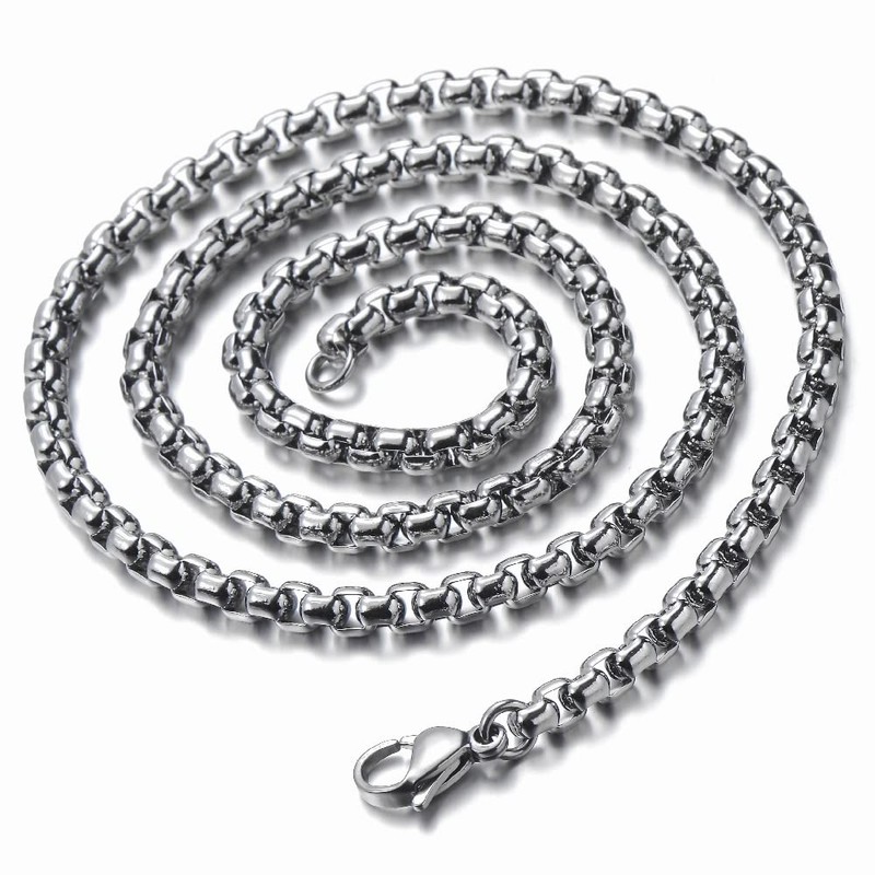Compass Whistle Pendant Necklace for Men, Stainless Steel, 75 cm