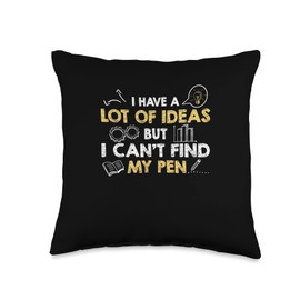 Innovation Technology Brain Genius Inventor I Can't Find My Pen Funny Innovation Technology Throw Pillow, 16x16, Multicolor