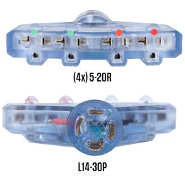Westinghouse 302116A Generator Plug Adapter, 30A 120V L14-30P to (4X) 5-20R
