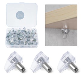 Shelf Support Pegs 24 Pack - Adjustable Cabinet Shelf Pegs with Clear Plastic, Rust-Resistant & Easy Install 5mm Shelf Pins for Kitchen Cabinets, Bookshelves, Wardrobes