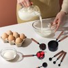 Stainless Steel Measuring Cups Set and Measuring Spoons Wooden Handle
