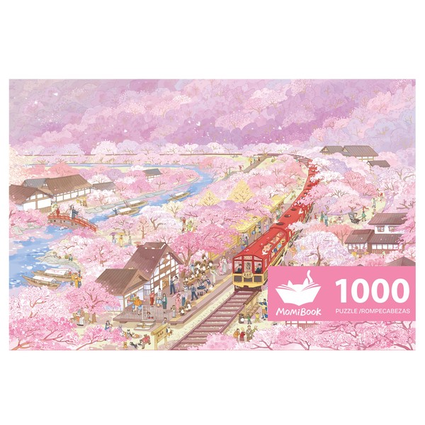 Puzzles for Adults 1000 Pieces, MOMIBOOK Jigsaw Puzzles of Sakura