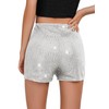 Haloumoning Girls High Waist Sequin Shorts Elastic Straight Leg Sparkly