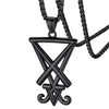 FaithHeart Satan Necklace for Male Punk Gothic Jewelry Satanic Symbol