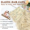 QAUARUMSUN Clip in Hair Extensions 24 Inch 4pcs Long Wavy
