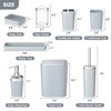 Umimile Grey Bathroom Accessories Set, 9-Piece Bathroom Set with Toothbrush