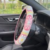 Handmade Crochet Pink Fower Granny Square Car Steering Wheel Covers