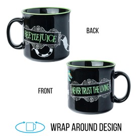 Silver Buffalo Beetlejuice Sandworm “Never Trust the Living” Ceramic Camper Mug, 20 Ounces