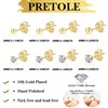 PRETOLE 8 Pairs Sterling Silver Stud Earrings for Women,14K Gold