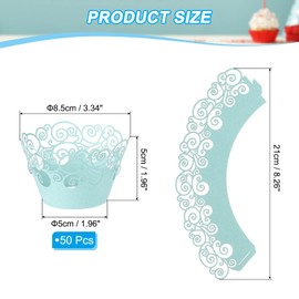 PATIKIL Cupcake Wrappers Paper, 50 Pack Baking Cups Standard Cloud Decoration for Anniversary Birthday Weddings and Parties, Light Blue