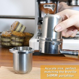 Stainless Steel Coffee Bean Dosing Cup for Breville Espresso Machine Compatible with 54mm Portafilter With Grinder Activating Tab, For Sage sage barista express Impress BES870XL/875/876/878/880