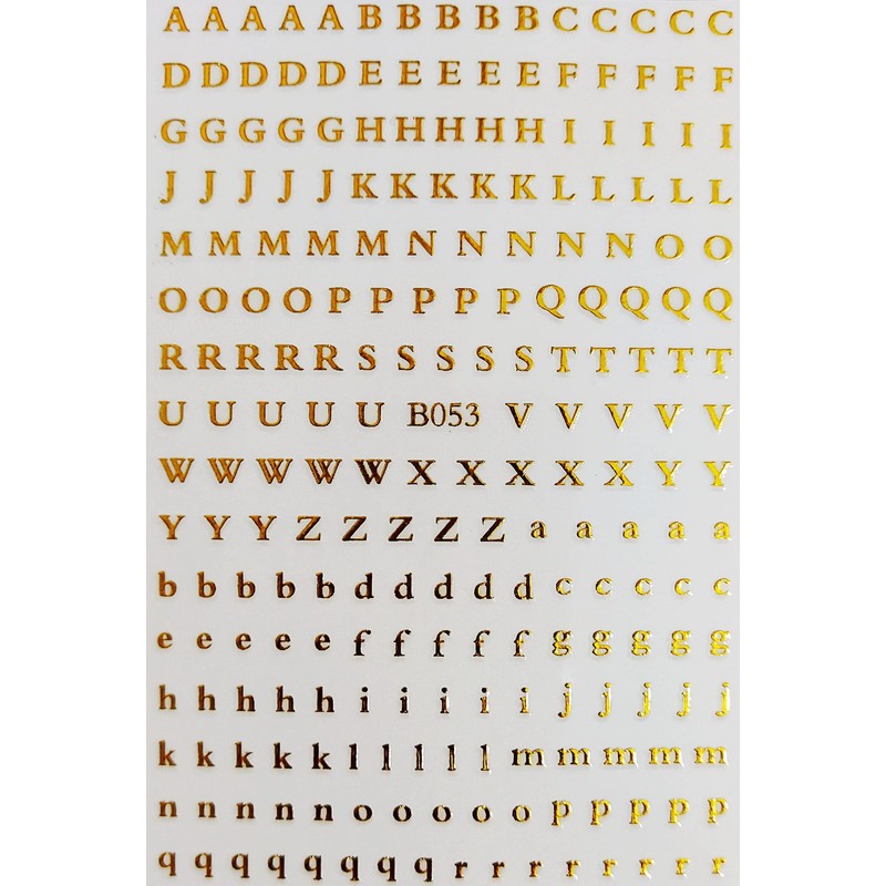 LANODO 8 Pcs Nail Stickers Alphabet 3D English (8 Colors)