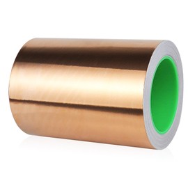 BOMEI PACK Copper Foil Tape with Conductive Adhesive for Guitar and EMI Shielding, Crafts, Soldering, Stained Glass, Electrical Repairs, Grounding (6inch*66ft)