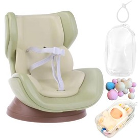 Car Seat Protector for 15-17cm Doll,Cute Desktop Display Ornament Set Accessories for Dolls,Air Vent Stuffed Toy Carseat,Functional Car Ornament and for Blind Box Doll Fans and Doll Collectors (Green)