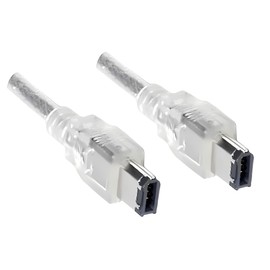 DINIC Premium FireWire Cable 6-Pin Male to Male 10.00 m Transparent