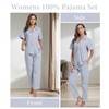 CF Womens 100% Cotton Pajamas Set Button Down Pjs Sets